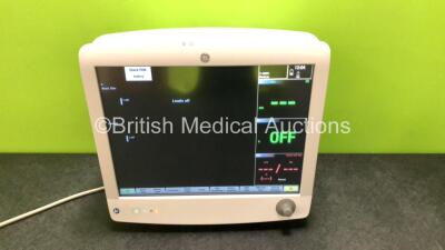 GE Carescape B650 Touch Screen Patient Monitor *Mfd - 2018* with 1 x GE Dinamap Ref- 2016793-002 Patient Data Module Including ECG, Temp/CO, P1/P3, P2/P4, SpO2 and NIBP Options *Mfd 2019* (Both Power Up - In Excellent Condition Like New in Box) **SN SPX19 - 2