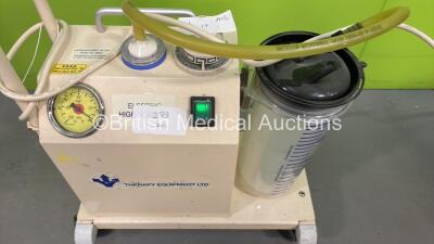 1 x Accoson Blood Pressure Meter on Stand (Missing Front Cover) 1 x Welch Allyn SPOT Vital SIgns LXi Monitor on Stand with Leads (Powers Up) , 1 x Therapy Ltd Suction Pump (Powers Up) and 1 x Arjo Alenti Patient Hoist with Controller (Not Power Tested Due - 3