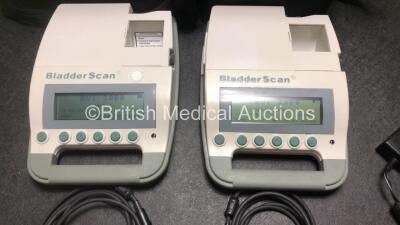 2 x Verathon BVI 3000 Bladder Scanners with 3 x Batteries, 2 x Transducers / Probes and 1 x Battery Charger in 2 x Carry Bags *SN B3106749 / 07126818* - 2