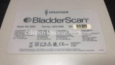 2 x Verathon BVI 3000 Bladder Scanners with 3 x Batteries, 2 x Transducers / Probes and 1 x Battery Charger in 2 x Carry Bags *SN B3106749 / 07126818* - 6