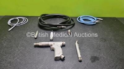 Mixed lot Including 1 x Hall Series 4 Drill / Reamer, 1 x Micro 100 Sagittal Saw with 2 x Attachments, 1 x Air Hose and 2 x Light Source Cables