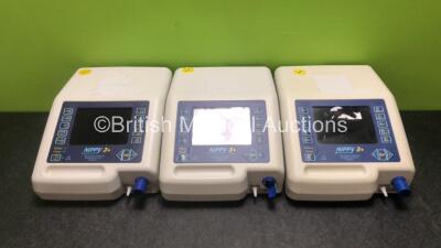 3 x B & D Electromedical Nippy 3+ Ventilators (All Power Up, 2 x Damage to Casing - See Photos) *SN 2010-11395 / 2012-14609 / 2012-14958*