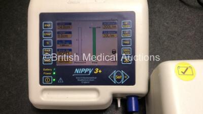 3 x B & D Electromedical Nippy 3+ Ventilators (All Power Up, 2 x Damage to Casing - See Photos) *SN 2010-11395 / 2012-14609 / 2012-14958* - 5