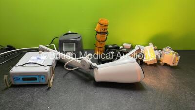 Mixed Lot Including 1 x Fisher & Paykel ICON+ CPAP Unit (Powers Up) 1 x Invacare Softform Active Pump (Powers Up) 2 x Oasis Oxygen and Suction Valves with Hoses, 1 x KanMed Heating Pad, 1 x Surgical Light (Powers Up with Missing Stand) 4 x Bladder Scann