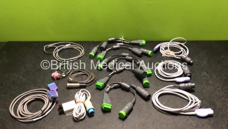 Job Lot of Patient Monitoring Cables / Connectors Including 5 x GE ECG Connectors and 3 x Vyaire Medical Cables