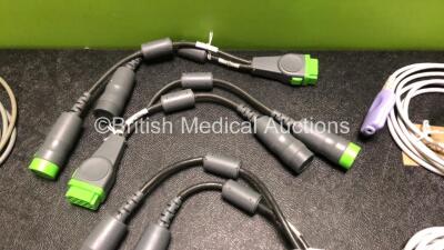 Job Lot of Patient Monitoring Cables / Connectors Including 5 x GE ECG Connectors and 3 x Vyaire Medical Cables - 6