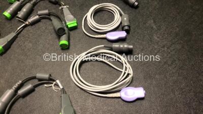 Job Lot of Patient Monitoring Cables / Connectors Including 5 x GE ECG Connectors and 3 x Vyaire Medical Cables - 9