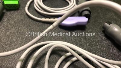 Job Lot of Patient Monitoring Cables / Connectors Including 5 x GE ECG Connectors and 3 x Vyaire Medical Cables - 12