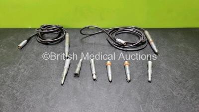 2 x Bien Air Dental Drills, 6 x Bien Air PM 1:123 Attachments, 2 x W & H Attachments and 2 x Lemo FFA.2E Cables