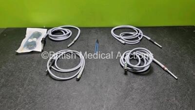 Job Lot of Light Source Cables Including 1 x Karl Storz 495 NA, 1 x Karl Storz 495 NL, 1 x Richard Wolf 861.353, 1 x Fibre Optic Light Cable, 1 x Diathermy Forceps and 1 x Skintact ESU Pencil