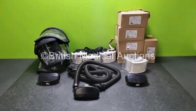 Job Lot of Centurion Concept Air Filtered Air Units with 3 x Helmets, 3 x Hoses, 3 x Units and 25 x R23P2 / 5 Mian Particle Filters