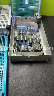 Job Lot Including Intuitive 370678-01 Endoscope Alignment Blocks, Various Cannulars, 1 x Scholly 370891-04 30 Degree Endoscope with 4 x Metal Trays - 4