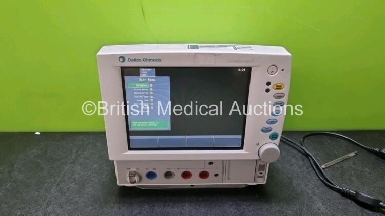 Datex-Ohmeda Cardiocap/5 Patient Monitor Including NIBP, ECG, SPO2, P1, P2, T1 and T2 Options (Powers Up) *SN FBWHH00942*