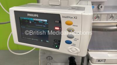 Datex-Ohmeda Aestiva/5 Anaesthesia Machine with Datex-Ohmeda Aestiva 7900 SmartVent Software Version 4.8 PSVPro, Philips Module Rack with IntelliVue G2 Module *Mfd 2018*, PRESS and BIS Modules, IntelliVue G5-M1019A Gas Module, Various Monitor Leads, Bello - 3