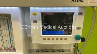 Datex-Ohmeda 9100c Anaesthesia Machine Version 1.2 with Philips Module Rack with IntelliVue X2 Module *Mfd 2018*, IntelliVue G7 Module, NMT and PRESS Modules, Various Monitor Leads, Bellows, Absorber and Hoses (Powers Up) *S/N ME13040282* - 2