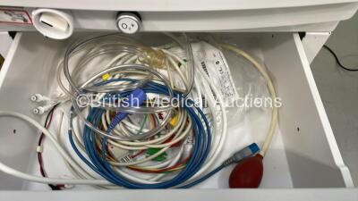 Datex-Ohmeda 9100c Anaesthesia Machine Version 1.2 with Philips Module Rack with IntelliVue X2 Module *Mfd 2018*, IntelliVue G7 Module, NMT and PRESS Modules, Various Monitor Leads, Bellows, Absorber and Hoses (Powers Up) *S/N ME13040282* - 6