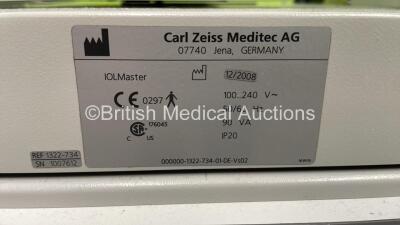 Zeiss IOLMaster Ref 1322-734 Version 5.4.3.0002 with Keyboard and Printer on Motorized Table (Powers Up) *1007612* - 5