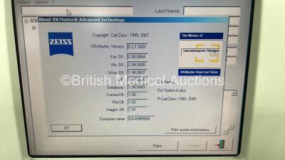 Zeiss IOLMaster Ref 1322-734 Version 5.2.1.0001 with Keyboard on Motorized Table (Powers Up) - 4