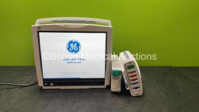 GE B450 Carescape Patient Monitor *Mfd 05/2022* with 1 x GE REF 2016793-002 Patient Data Module Including ECG, Temp/CO, P1/P3, P2/P4, SpO2 and NIBP Options *Mfd 08/2022* 1 x GE Type E-sC0-00 Module *Mfd 06/2021* (Powers Up)