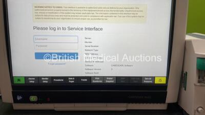 GE B450 Carescape Patient Monitor *Mfd 05/2022* with 1 x GE REF 2016793-002 Patient Data Module Including ECG, Temp/CO, P1/P3, P2/P4, SpO2 and NIBP Options *Mfd 08/2022* 1 x GE Type E-sC0-00 Module *Mfd 06/2021* (Powers Up) - 2