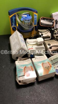 Large Mixed Lot Including 6 x Respironics Inspiration Elite Nebuliser, 1 x Herida Mattress Pump, 2 x Marsden Scale Displays, 1 x LSU Laerdal Suction Pump with Cup, 2 x Microdot Blood Glucose Monitoring Systems and 1x Medix Turboneb 2 Nebulizers *S/N 00881 - 5