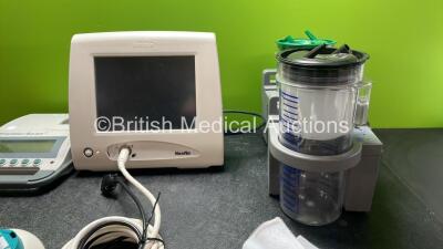 Mixed Lot Including 1 x Verathon Model BVI 3000 Bladder Scanner, 1 x Hemocue Hb201 DM Radiometer (Powers Up) 1 x Nexfin bm Patient Monitor with 2 x Cables (Powers Up with Damage-See Photo) 2 x DeVilbiss Suction Units with 2 x Cups (Both No Power, 1 with D - 3