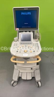 Philips iU22 Flat Screen Ultrasound Scanner *S/N 02KHLM* **Mfd 07/2005** with 3 x Transducers / Probes (C9-4 / X7-2 and L9-3) (HDD REMOVED - Powers Up 110 Volts)