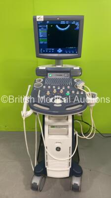 GE Voluson P8 Flat Screen Ultrasound Scanner Ref 5484706 *S/N 261044SU2* **Mfd 07/2014** Software Version 14.0.0 with 2 x Transducer / Probes (4C-RS Ref 5125386 *Mfd 06/2014* and E8C-RS Ref 5318734 *Mfd 06/2014) and Sony UP-D897 Digital Graphic Printer (P