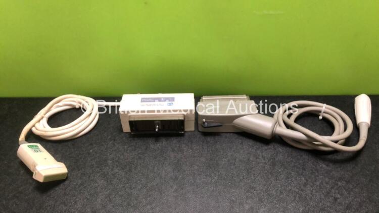 Job Lot Including 1 x Hewlett Packard 21205C Ultrasound Transducer / Probe and 1 x Esaote Biomedica LA14 Ultrasound Transducer / Probe (Damage to Cable and Head - See Photos) *Both Untested*