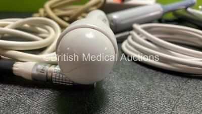 Job Lot Including 1 x MediWatch 3.5/5.0MHz Transducer / Probe, 1 x Hitachi Aloka L43K Transducer / Probe, 1 x Philips T6H Transducer / Probe and 1 x Unknown Manufacturer 3D5-8EK Transducer / Probe (Missing Head Casing - See Photo) - 2