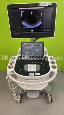 Philips Epiq 5C PureWave Flat Screen Ultrasound Scanner Ref 989605408541 *S/N USD13C0262* **Mfd 2013** Software Version 1.4.1.529 with 2 x Transducers / Probes (S8-3 and S5-1) and Sony UP-D897 Digital Graphic Printer (Powers Up) ***IR874***