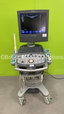 Siemens Acuson X300 Flat Screen Ultrasound Scanner Model 10348531 *S/N 315408* **Mfd 2009** Software Version 5.0.08 (3535) with 2 x Transducers / Probes (EC9-4 and CH5-2) and Sony UP-D897 Digital Graphic Printer (Powers Up) ***IR867***