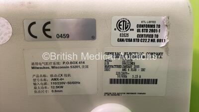 GE AMX 4 Plus - IEC Mobile X-Ray Unit Model No 2275938 (Powers Up with Key - Key Included) *S/N 996322WK4* **Mfd Jan 2005**G - 6