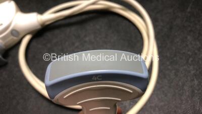 GE 4C Ref 2401359 Ultrasound Transducer / Probe *Mfd 07 / 2007* (Untested, Slight Scratch to Head - See Photos) - 3