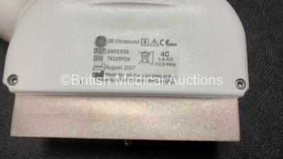 GE 4C Ref 2401359 Ultrasound Transducer / Probe *Mfd 07 / 2007* (Untested, Slight Scratch to Head - See Photos) - 5