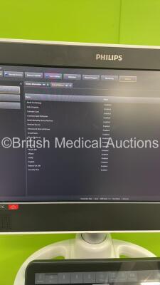 Philips Epiq 7C Flat Screen Ultrasound Scanner Ref 989605386721 SVC HW A.0 *S/N US714B0231* *Mfd 2014** Software Version 1.7.1 with 2 x Transducers / Probes (X5-1 and D2cwc) (Powers Up) ***IR906*** - 11