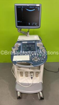 GE Voluson E8 Flat Screen Ultrasound Scanner *Mfd 11-2009* Software Version 9.0.8.2648 with 1 x Transducer / Probe GE M6C Ref 5181441 *Mfd Nov 2009* and 1 x Sony UP-D897 Color Video Printer (Powers Up with Minor Cracks to Casing - See Photo) *SN D10922*