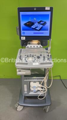 GE Logiq P6 Model 5329837 Ultrasound Scanner *Mfd 01-2010* Software Version R2.0.5 Software Part Number 5329523 with 2 x Transducer / Probes (GE 4C Model 2401359 *Mfd 11-2009* Head Damage - See Photo and 1 x GE E8CS Model 47236865 *Mfd 11-2014*) and 1 x 