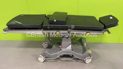 Anetic Aid QA4 Hydraulic Patient Trolley with Cushions - Incomplete (Hydraulics Tested Working)