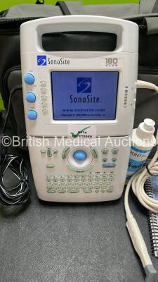 SonoSite 180 Plus Portable Ultrasound Machine with 1 x AC Power Supply, 1 x HST/10-5 MHz REF P02954-02 Transducer / Probe and User Guides in Carry Bag (Powers Up) - 2