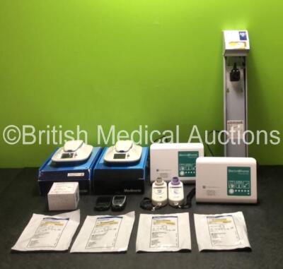 Mixed Lot Including 4 x Abbott Grounding Pads *All in Date* 1 x Cermax Lamp, 2 x Blood Glucose Monitors, 1 x CareFusion Baby Co Unit, 1 x Cardinal Health SmokeCheck Unit, 2 x Merlin@Home Transmitters with Power Supplies, 2 x Medtronic MyCareLink Patient M