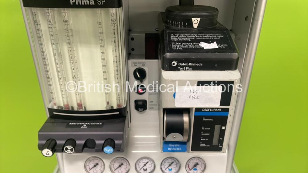 InterMed Penlon Prima SP Anaesthesia Machine with O2 Monitor, Hoses and  Datex Ohmeda Tec 6 Plus Desflurane Vaporizer