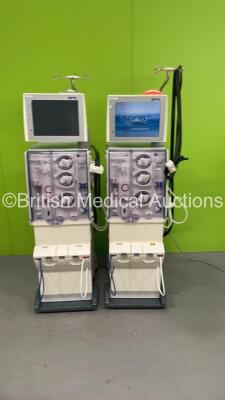 2 x Fresenius Medical Care 5008 Cordiax Dialysis Machines with 1 x Power Supply - Software Version 4.50 - Running Hours 19239 / 20747 (Both Power Up with BTM Errors) *1VEAP921 / 1VEAP922*