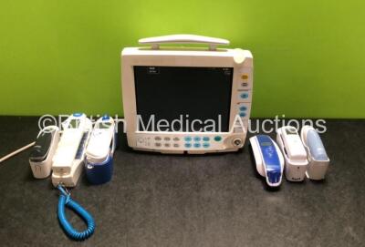 Job Lot Including 1 x GE Type F-FM-00 Patient Monitor (Powers Up with Missing Dial - See Photos) and 6 x Various Thermometers *SN 6252097*