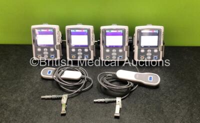 4 x Smiths Medical CADD Model 2110 Ambulatory Infusion Pumps with 4 x Power Supplies, 4 x Pole Mount Adapters, 4 x Pole Mount Brackets and 2 x Controls (All Power Up) *SN 1066703 / 1066489 / 1066494 / 1066702*