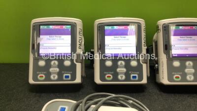 4 x Smiths Medical CADD Model 2110 Ambulatory Infusion Pumps with 4 x Power Supplies, 4 x Pole Mount Adapters, 4 x Pole Mount Brackets and 2 x Controls (All Power Up) *SN 1066703 / 1066489 / 1066494 / 1066702* - 2