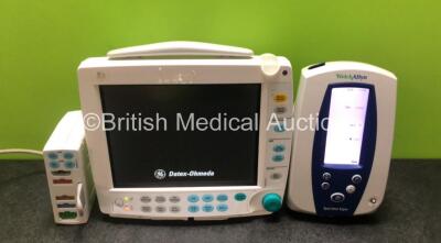 Job Lot Including 1 x GE Type F-FM-00 Patient Monitor Including 1 x GE Type E-PSMP-01 Modules with ECG, SpO2, T1, T2, P1, P2 and NIBP Options *Mfd 2016* and 1 x Welch Allyn Spot Vital Signs Monitor (Both Power Up) *SN 8008806 / 6489601 / 200713171*