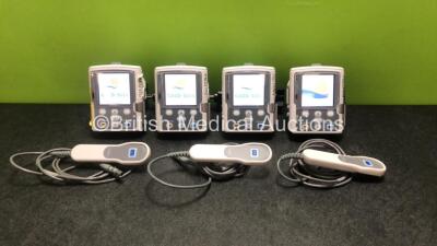 4 x Smiths Medical CADD Model 2110 Ambulatory Infusion Pumps with 4 x Power Supplies, 4 x Pole Mount Adapters, 4 x Pole Mount Brackets and 3 x Controls (All Power Up) *SN 1066492 / 1066487 / 1066698 / 1066704*