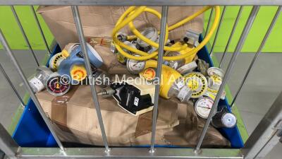 Large Quantity of Valves/Regulators and Hoses (Cage Not Included) - 2