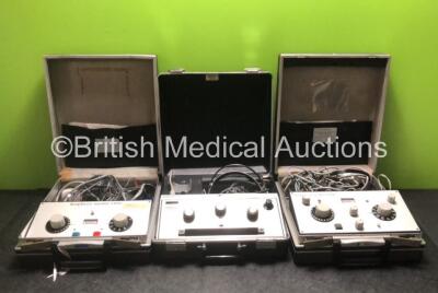 Job Lot Including 1 x Amplivox Model 2100 Audiometer with Headphones in Case, 1 x Amplivox Model 2150m Audiometer with Headphones in Case and 1 x Peter's Audiometer with Headphones in Case